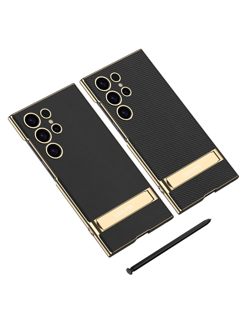 Premium leather Phone Case for Samsung S24 Ultra shockproof Cover adjustable holder - Image 3