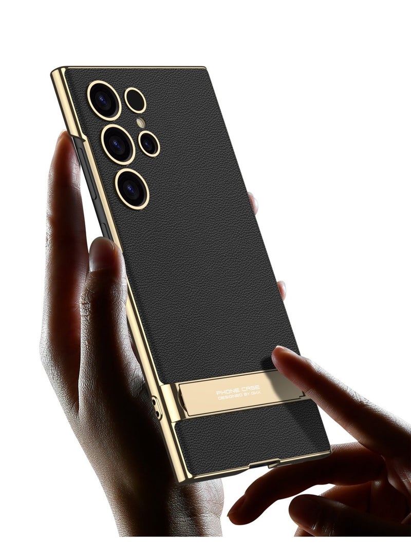 Premium leather Phone Case for Samsung S24 Ultra shockproof Cover adjustable holder - Image 2