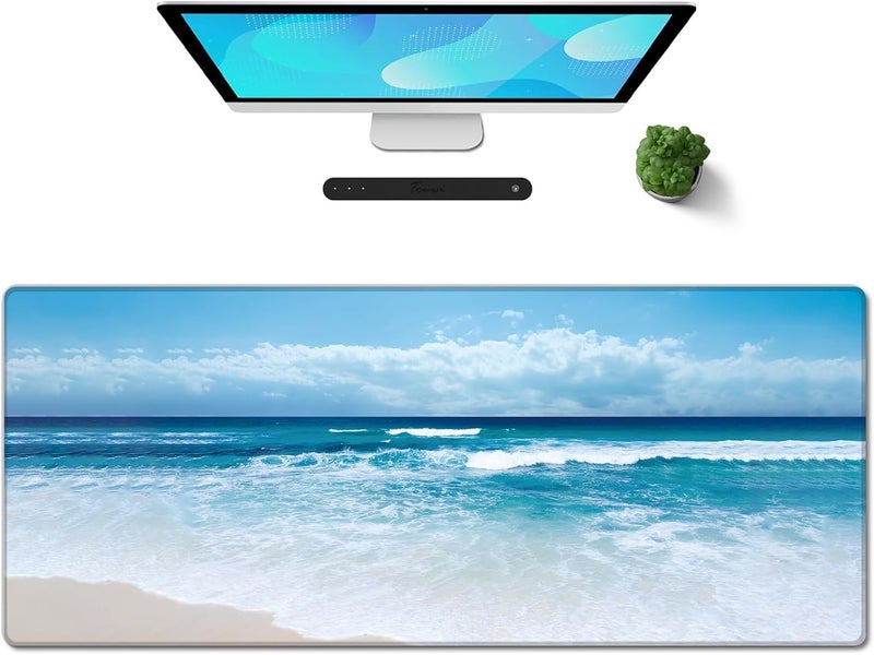 Galdas Gaming Mouse Pad XXL XL Large Long Extended Big Mousepad Non-Slip Rubber Keyboard Mouse Pad with Stitched Edges for Laptop Home Office (31.5x11.8x0.08 Inch) … (Wave 2025) - Image 1