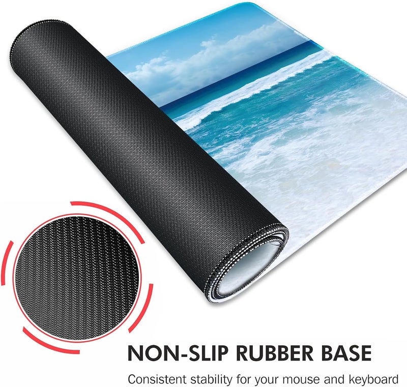 Galdas Gaming Mouse Pad XXL XL Large Long Extended Big Mousepad Non-Slip Rubber Keyboard Mouse Pad with Stitched Edges for Laptop Home Office (31.5x11.8x0.08 Inch) … (Wave 2025) - Image 5