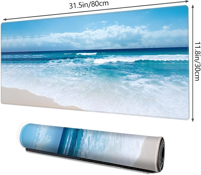 Galdas Gaming Mouse Pad XXL XL Large Long Extended Big Mousepad Non-Slip Rubber Keyboard Mouse Pad with Stitched Edges for Laptop Home Office (31.5x11.8x0.08 Inch) … (Wave 2025) - Image 2