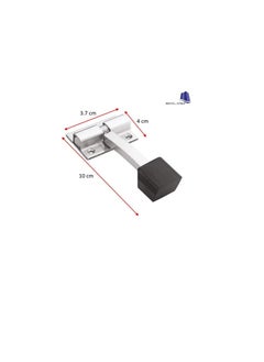 Generic Foldable Stainless Steel Heavy Duty Door Stopper Soft Rubber Foot Door Retainer (Black Rubber)  - Image 2