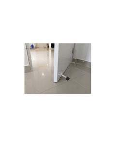 Generic Foldable Stainless Steel Heavy Duty Door Stopper Soft Rubber Foot Door Retainer (Black Rubber)  - Image 3