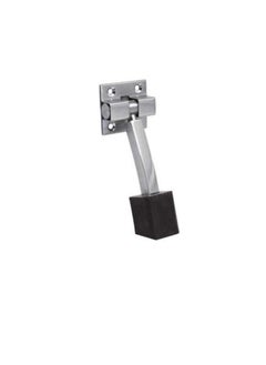 Generic Foldable Stainless Steel Heavy Duty Door Stopper Soft Rubber Foot Door Retainer (Black Rubber)  - Image 1