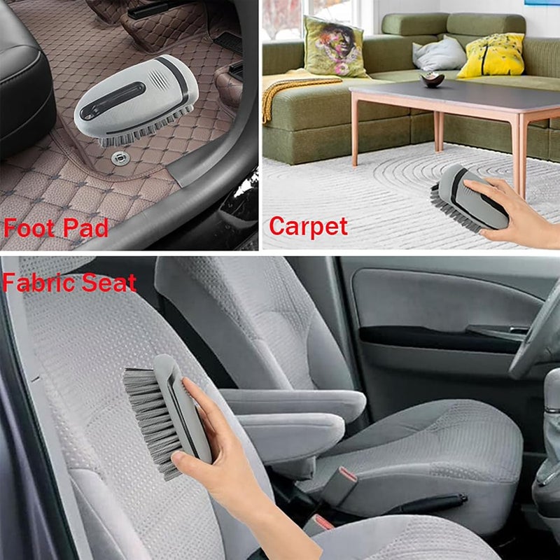 GoodTool Carpet and Upholstery Cleaning Brush, Car Scrubbing Carpet Brush, Leather Brush Auto Scrub Brushes, Leather Seat Brush (Gray) - Image 4