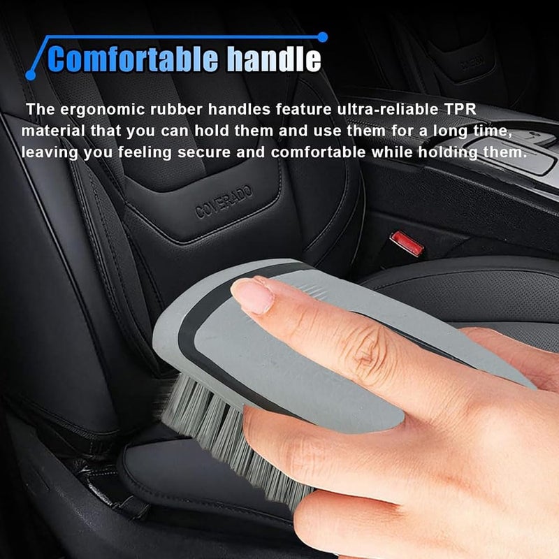 GoodTool Carpet and Upholstery Cleaning Brush, Car Scrubbing Carpet Brush, Leather Brush Auto Scrub Brushes, Leather Seat Brush (Gray) - Image 5