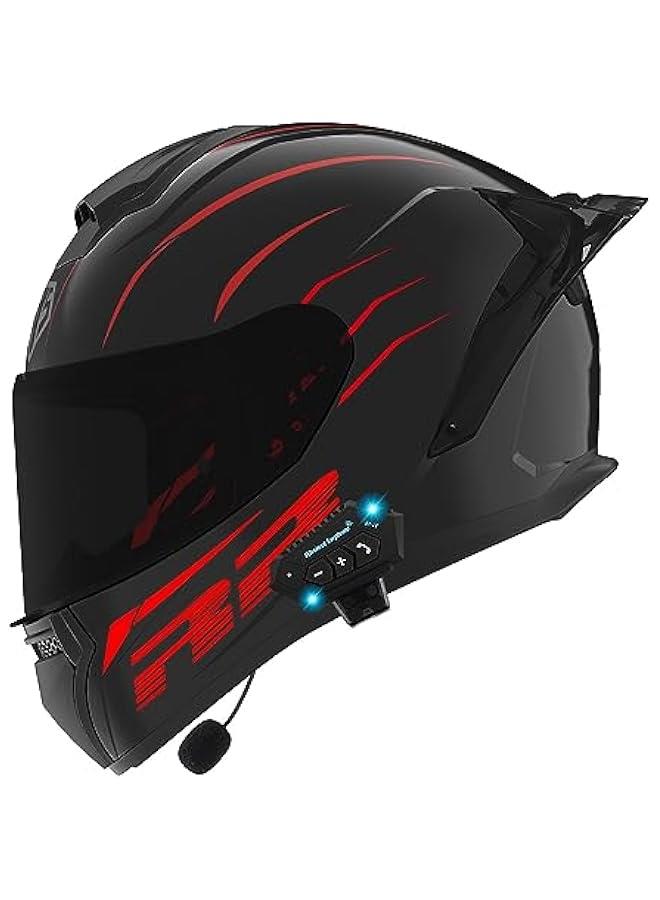 Arabest Bluetooth Motorcycle Full Face Helmets DOT Approved cascos para motos, Anti-Fog Visors Flip Up Helmet Motorcycle Helmets for Men Built-in Bluetooth Intercom Communication  - Image 1