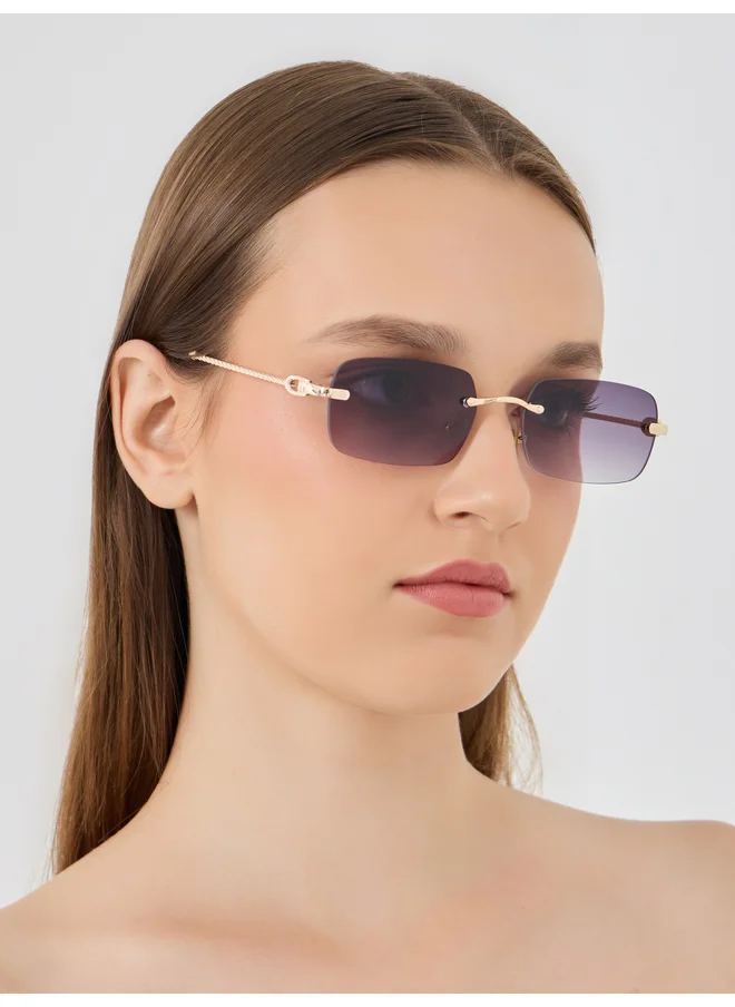 ستايلي Styli Rimless Polarized Rectangle Sunglasses