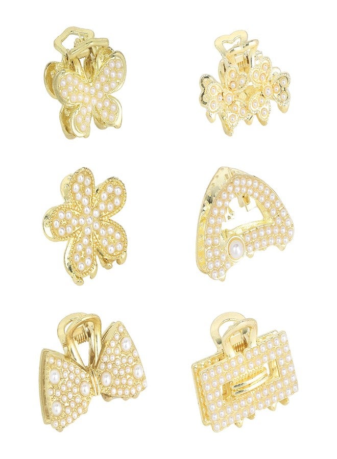 KIUEZIR 6pcs Mini Pearl Hair Claw Clips for Women Girls Sweet Small Hair clips Barrettes Claw Crab Styling Fashion Hair Accessories - Image 1