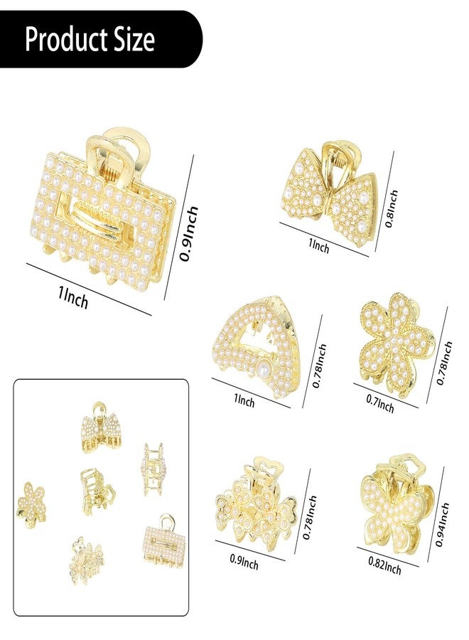 KIUEZIR 6pcs Mini Pearl Hair Claw Clips for Women Girls Sweet Small Hair clips Barrettes Claw Crab Styling Fashion Hair Accessories - Image 2