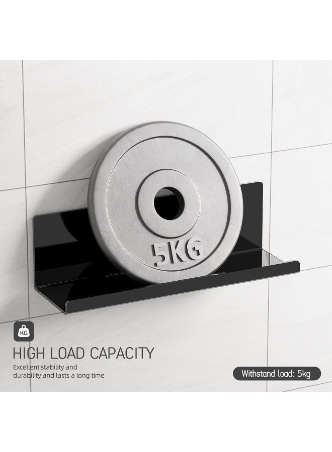 TPGP Wall Shelf, No Drilling, Acrylic 2 Pieces, Floating Shelf, Black, 30 cm, Kitchen Shelf, Hanging for Gluing, Floating Bookcase, Picture Strip, Adhesive Shelf Bathroom, Wall Shelf - Image 4