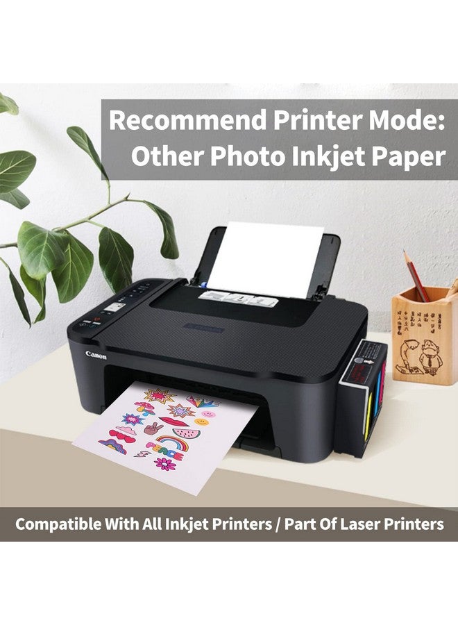 اتش تي في رونت ورق لاصق فينيل قابل للطباعة 55 ورقة ورق لاصق لامع للطابعة النافثة للحبر وطابعة الليزر ورق لاصق مقاوم للماء يجف بسرعة ومقاوم للتمزق 8.5 بوصة × 11 بوصة - Image 5