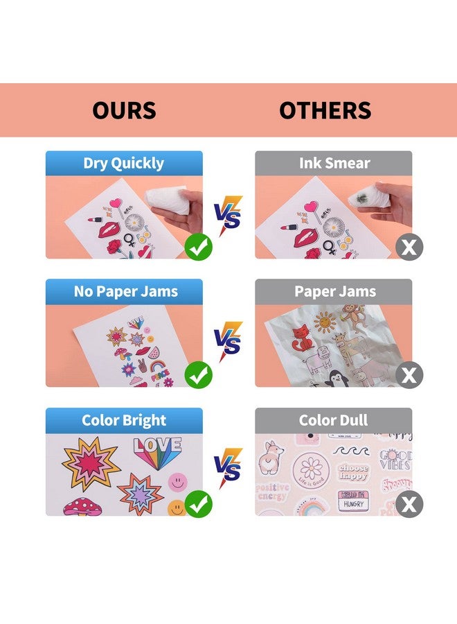 اتش تي في رونت ورق لاصق فينيل قابل للطباعة 55 ورقة ورق لاصق لامع للطابعة النافثة للحبر وطابعة الليزر ورق لاصق مقاوم للماء يجف بسرعة ومقاوم للتمزق 8.5 بوصة × 11 بوصة - Image 3