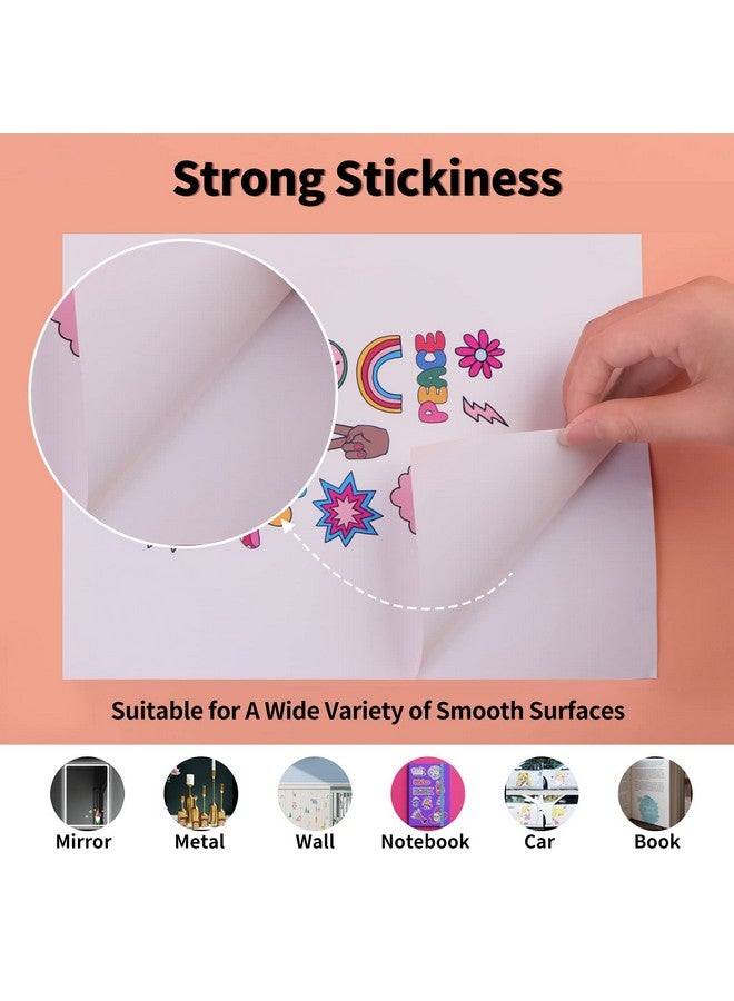 اتش تي في رونت ورق لاصق فينيل قابل للطباعة 55 ورقة ورق لاصق لامع للطابعة النافثة للحبر وطابعة الليزر ورق لاصق مقاوم للماء يجف بسرعة ومقاوم للتمزق 8.5 بوصة × 11 بوصة - Image 4