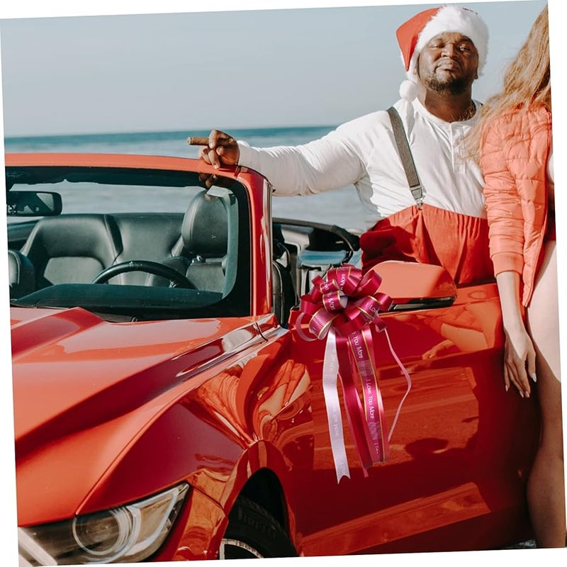 10Pcs White Pull Bow Flowers For Wedding Car Decorations Party Scenes Door Decor - Image 5