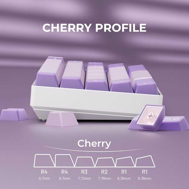 GMKWTL مجموعة أغطية المفاتيح XVX مزدوجة القولبة من PBT مكونة من 216 مفتاحًا، ملف Cherry، أغطية مفاتيح مخصصة للوحة المفاتيح، أغطية مفاتيح شفافة بلون اليشم متوافقة مع لوحات المفاتيح الميكانيكية بتنسيقات ANSI و ISO للأحجام 61/64/68/84/87/100/104/108 - Image 5