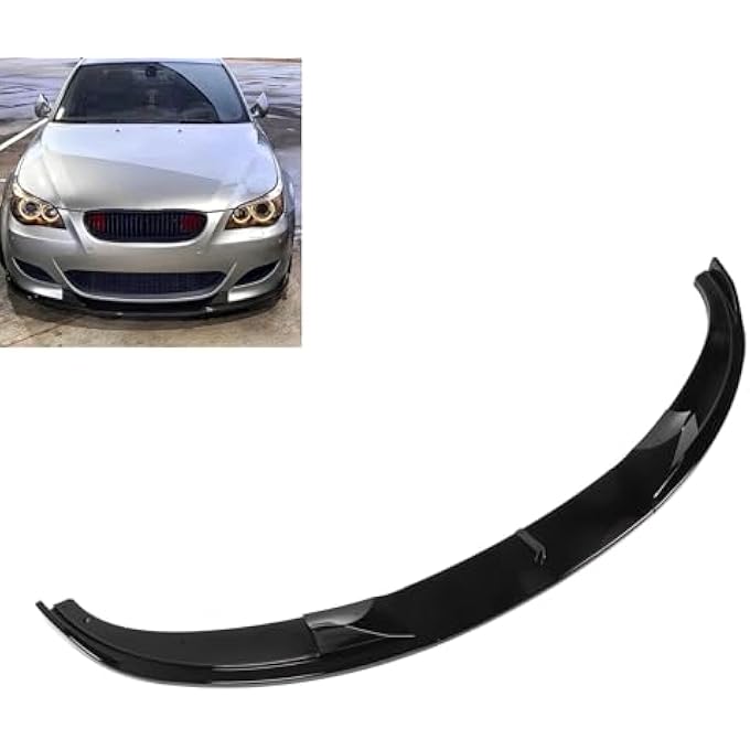 Yechiry 3Pcs Front Bumper Lip Spoiler, Compatible with 5 Series E60 E61 M Sport 2004-2010 Front Bumper Spoiler Splitter Lip Black, Splitter Air Dam Chin Protector (Glossy Black) - Image 4