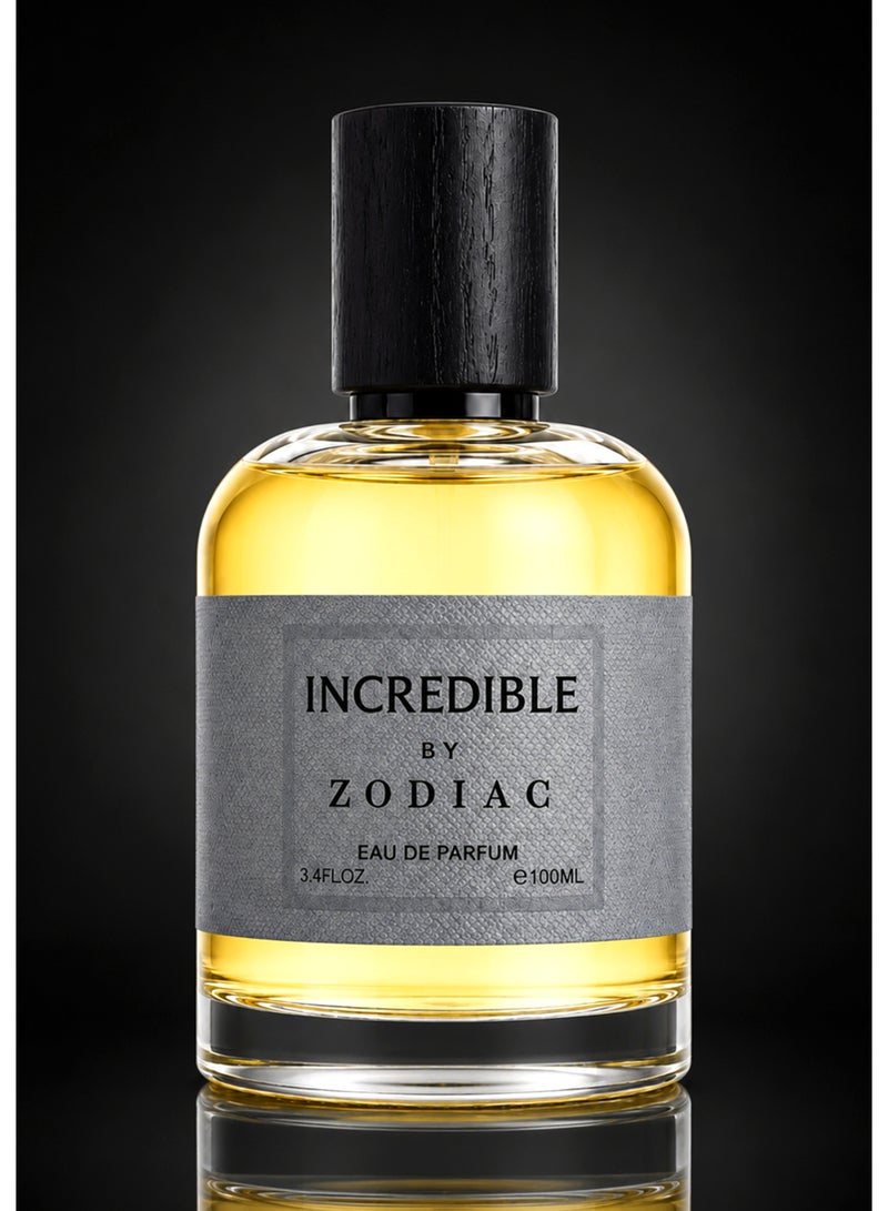 زودياك عطر زودياك إنكريديبل أو دو بيرفيوم 100 مل | عطر فاخر للجنسين برائحة العنبر البحري مع الورد والفانيليا | عطر مميز يدوم طويلاً - Image 1