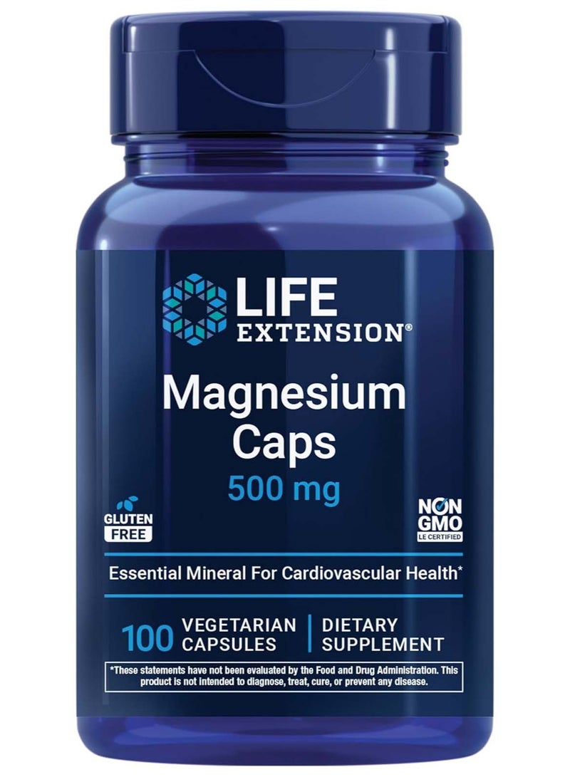Life Extension Magnesium Caps, 500 mg, 100 Vegetarian Capsules - Image 1