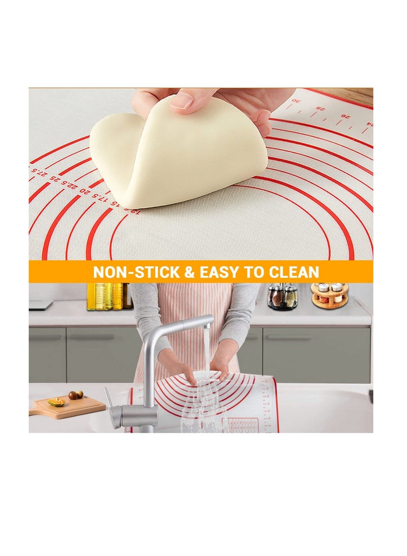 كابتن تيك Silicone Baking Mat, 16"x 24" Cooking Mat, Silicone Pastry Mat, Extra Thick Non Stick Baking Mat with Measurement, Dough Rolling Mat, Pizza Mat, Large Non Slip Cooking Pastry Mat - Image 3