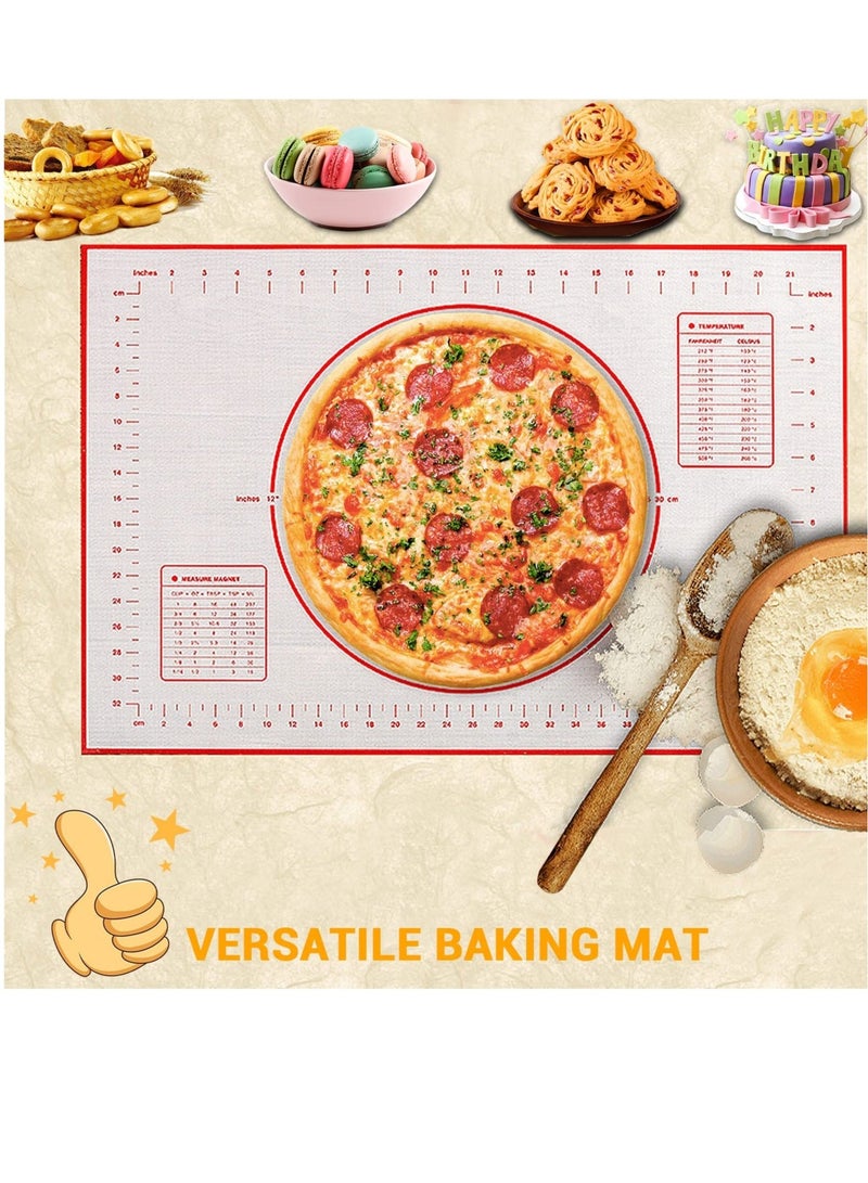 كابتن تيك Silicone Baking Mat, 16"x 24" Cooking Mat, Silicone Pastry Mat, Extra Thick Non Stick Baking Mat with Measurement, Dough Rolling Mat, Pizza Mat, Large Non Slip Cooking Pastry Mat - Image 4