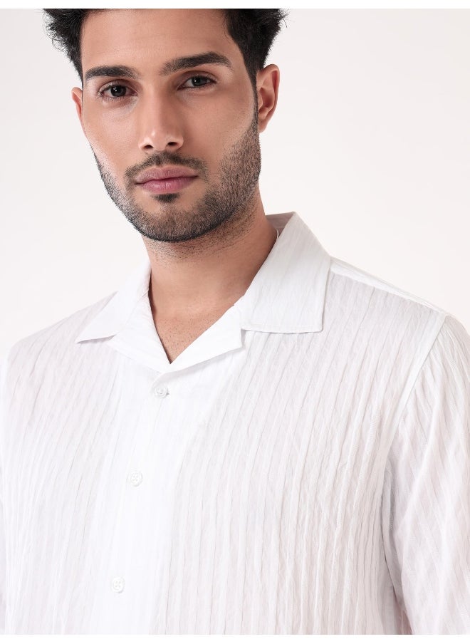 Beyoung White Striped Casual Shirt for Men  - Image 2