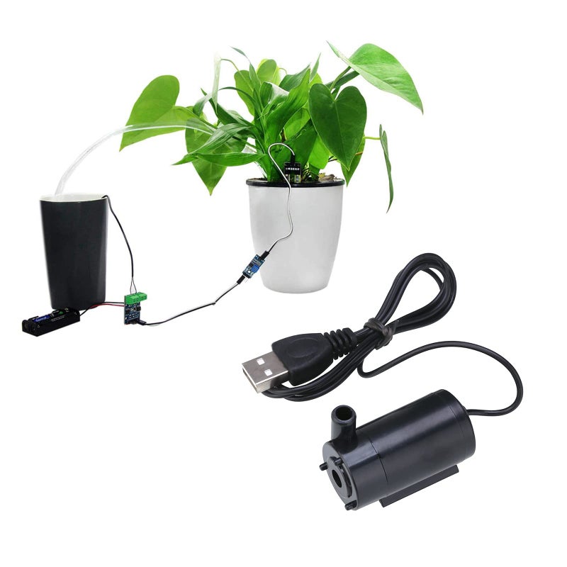 SIPYTOPF 3Pcs DC 3-5V USB Micro Submersible Mini Water Pump for Aquariums Fish Tank Pond Fountain Hydroponics Garden (Black) - Image 3