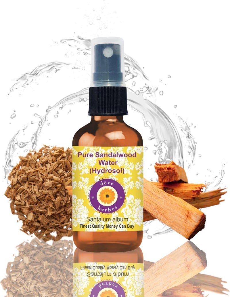 Deve Herbes Pure Sandalwood Floral Water Hydrosol Santalum Album Natural Therapeutic Grade for Skin 50ml 169 oz