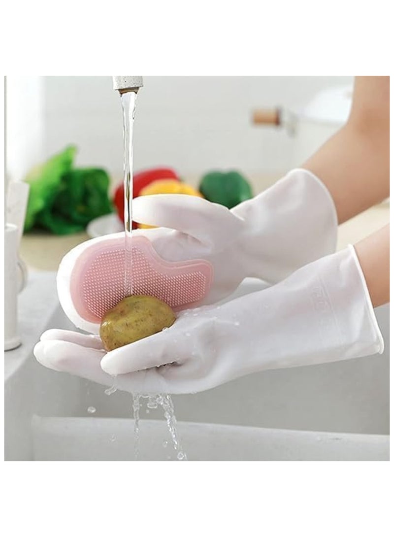 Magic Silicone Dishwashing Scrubber, Reusable Rubber Gloves, Kitchen Tool for Household,Dish Wash,Bathroom,Car - Image 1