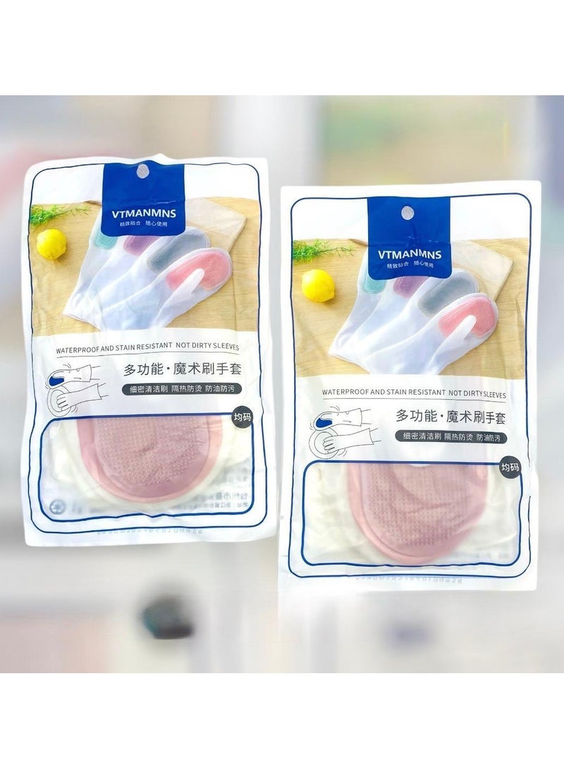 Magic Silicone Dishwashing Scrubber, Reusable Rubber Gloves, Kitchen Tool for Household,Dish Wash,Bathroom,Car - Image 3