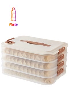 Y&D 4-layer Food Storage Containe, Dumpling Organizer Transparent, Stackable Container Tray Organizer, for Kitchen and Fridge  - Image 1