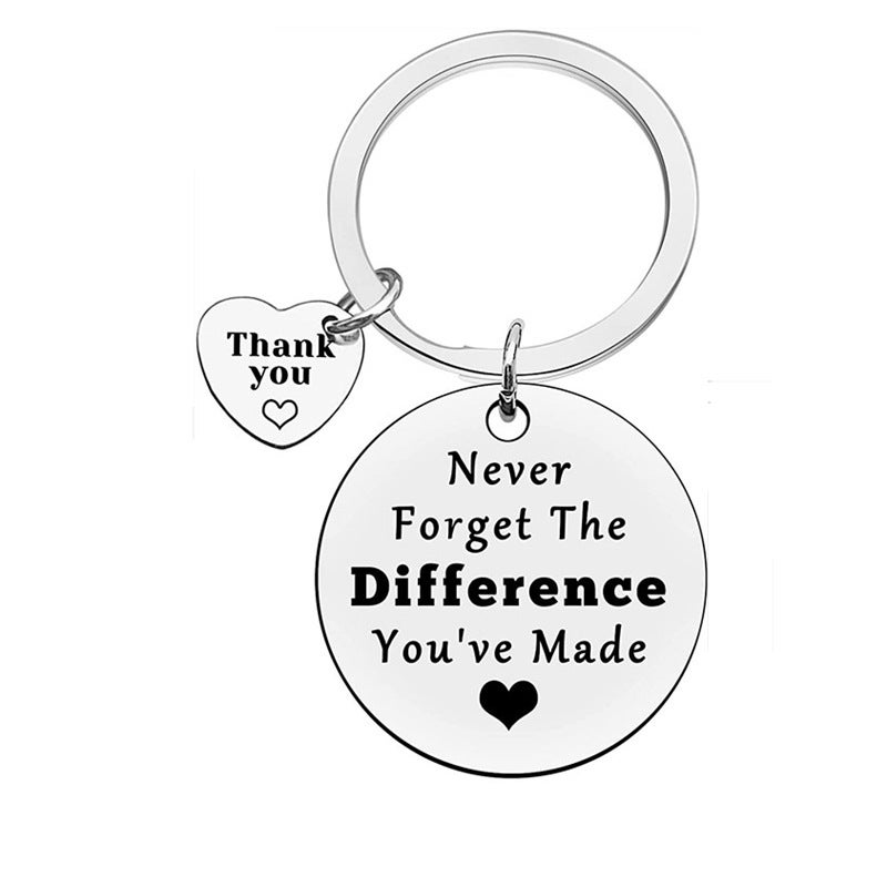 New Never Forget The Difference Thanks Stainless Steel Keychain - Image 2