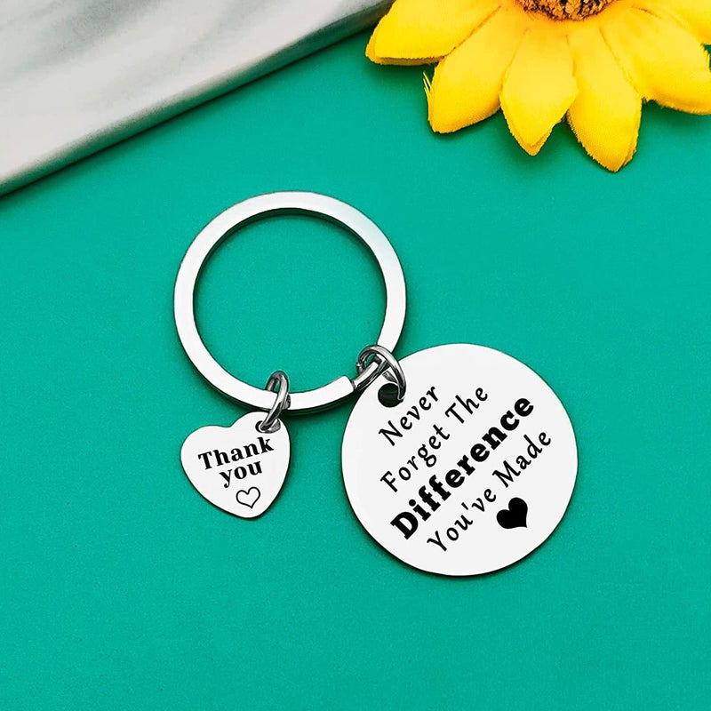 New Never Forget The Difference Thanks Stainless Steel Keychain - Image 5