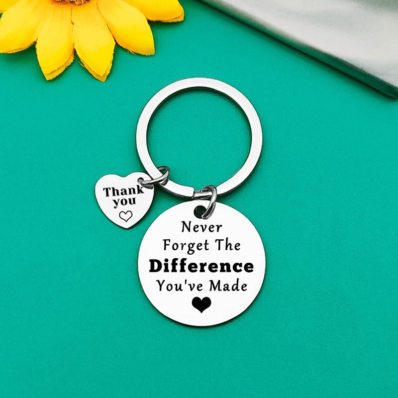 New Never Forget The Difference Thanks Stainless Steel Keychain - Image 3