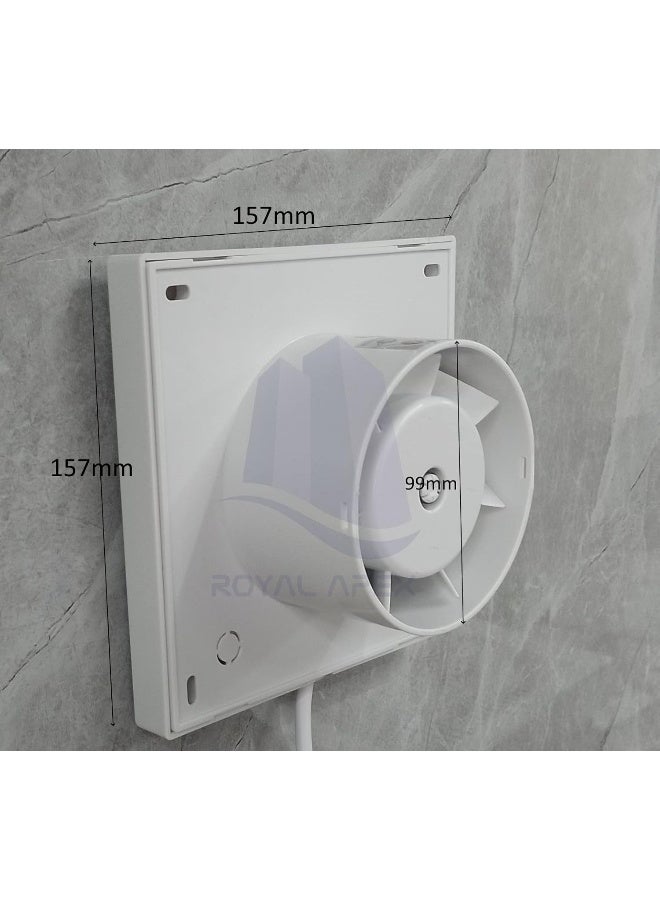 Royal Apex Ventilation Exhaust Fan 15W 4 Inch Square Wall Mounted Fan With Vent Grille For Home Office Kitchen And Bathroom - Image 2