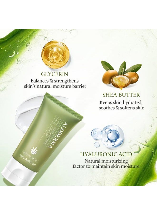 Aloderma Aloe Hand Cream with 66% Organic Aloe Vera for Men & Women, Non-Greasy Gentle Hand Cream for Dry, Cracked Hands, Moisturizing Aloe Working Hands Lotion with Shea Butter for Soft Hands, 2.1oz  - Image 3