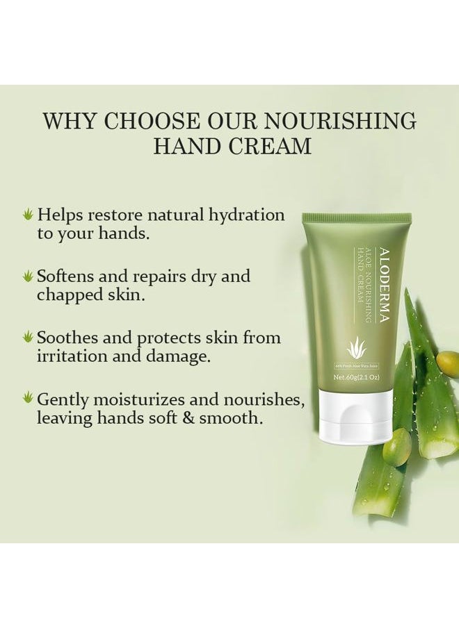 Aloderma Aloe Hand Cream with 66% Organic Aloe Vera for Men & Women, Non-Greasy Gentle Hand Cream for Dry, Cracked Hands, Moisturizing Aloe Working Hands Lotion with Shea Butter for Soft Hands, 2.1oz  - Image 2