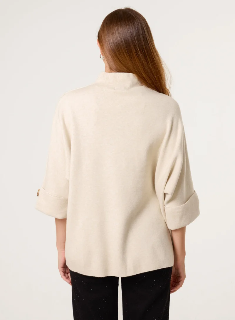 بلو فانيلا سترة بدانتيل دائري