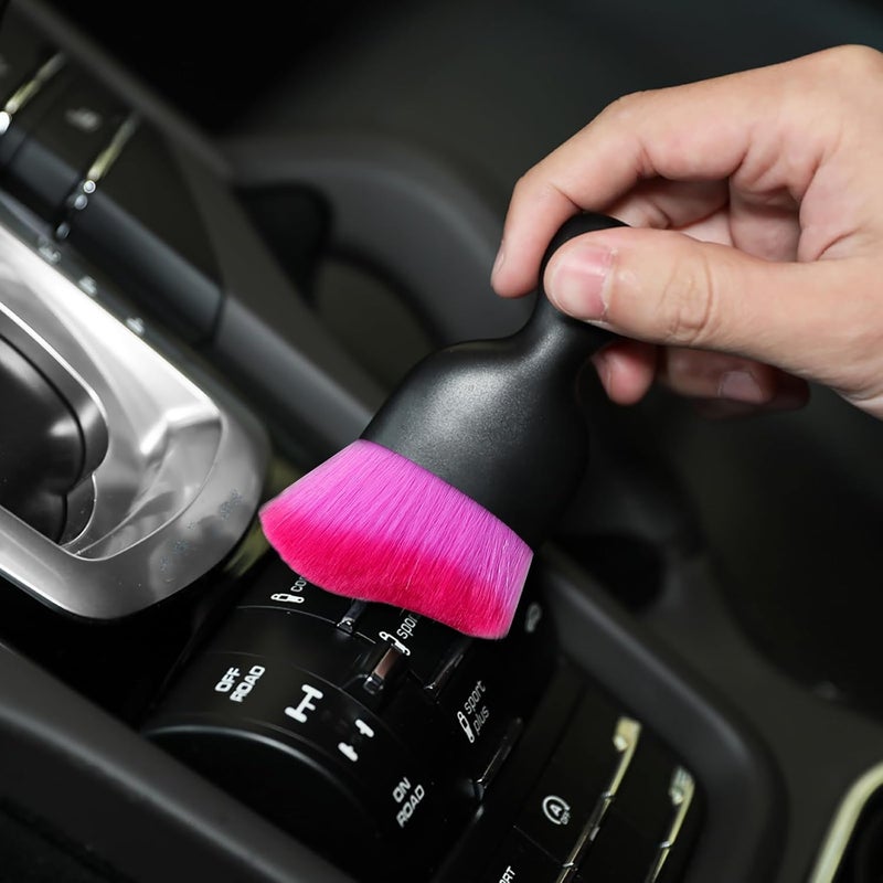 AOCISKA Car Interior Detailing Brush,Soft Bristle Cleaning Brush Car Detailing Brush Dusting Brush,Car Interior Cleaning Tool,Auto Detail Brush Car Dash Duster Brush (Black&Double Purple) - Image 4