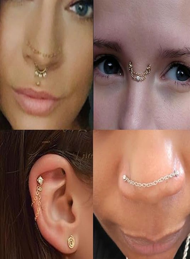 GingYing Nose Rings Studs: 8Pcs 20G 316L Surgical Steel Nose Studs Hypoallergenic Corkscrew Nose Piercing Stud Jewelry for Women Men Silver Cubic Zirconia Imitation Diamond 1.5mm 2mm 2.5mm 3mm - Image 4