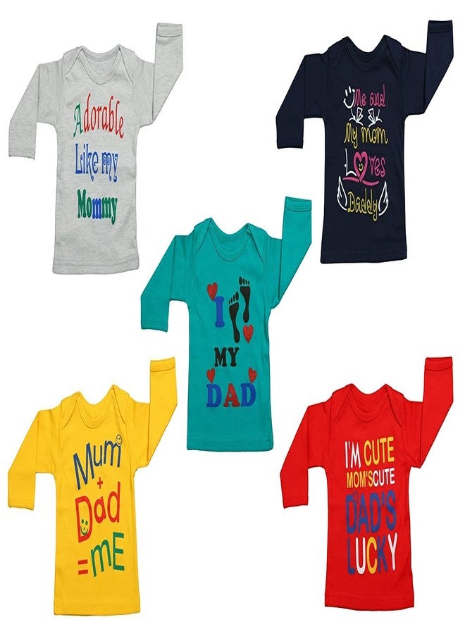 Infantbond Baby Boy's & Baby Girl's Full Sleeves T-Shirt (Pack of 5) (9-12 Months) - Image 1