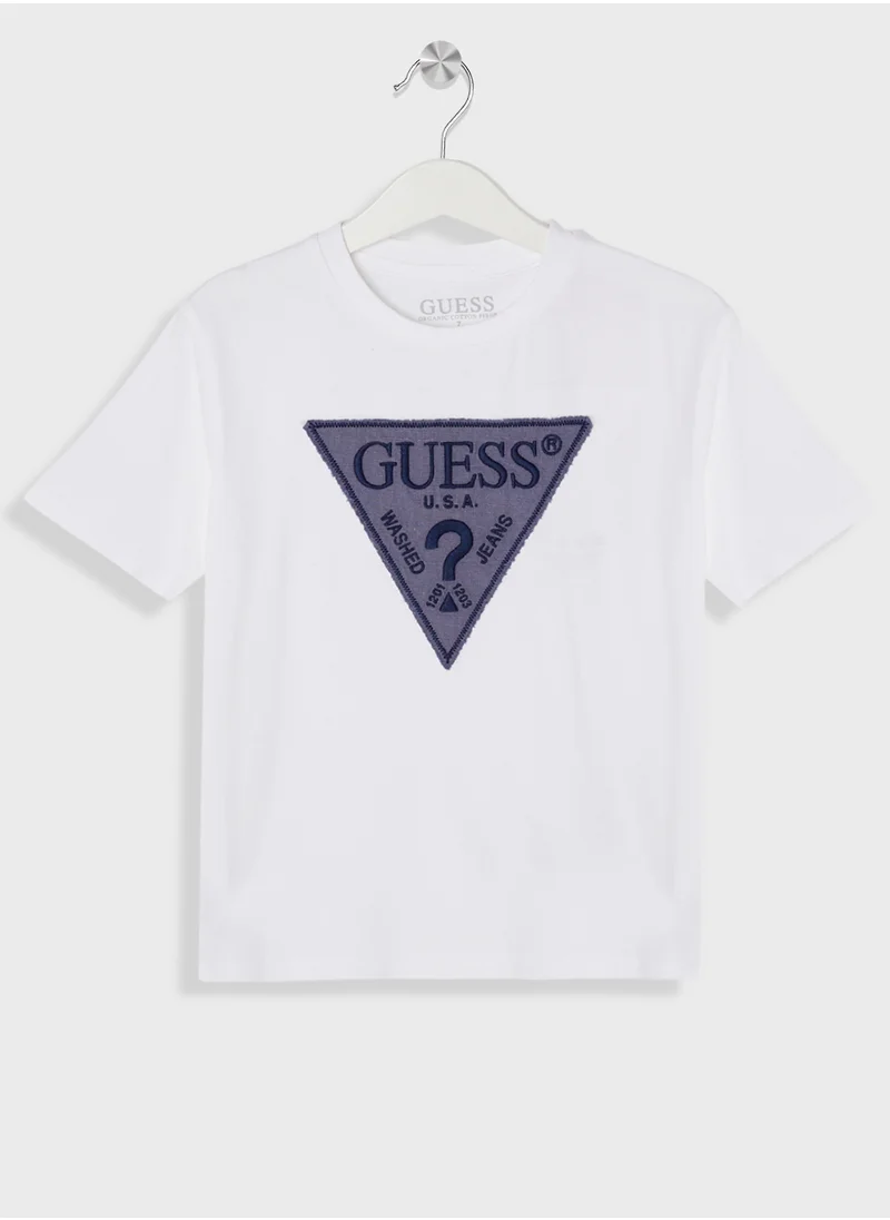 GUESS Kids Logo Crew Neck T-Shirt