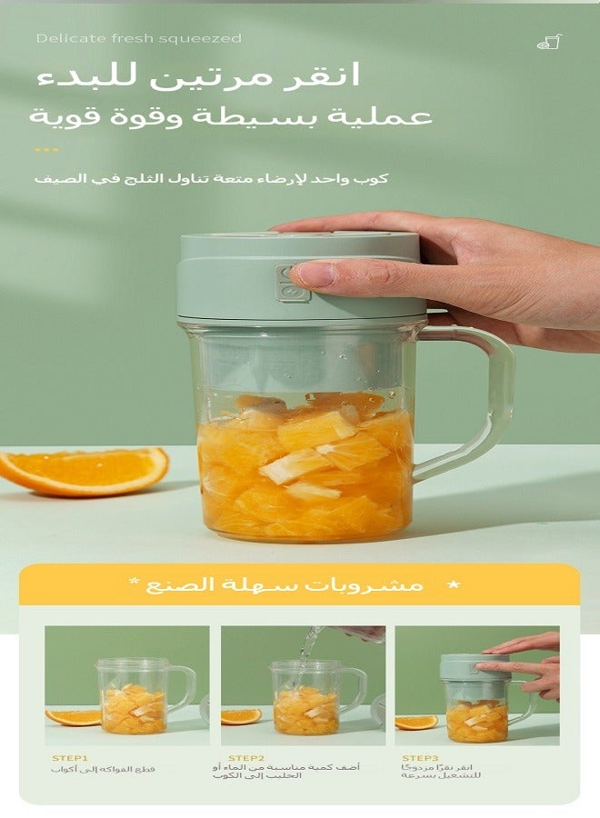 Portable Personal Smoothie Blender, Kitchen Juicer Cup with USB Rechargeable Single Fruit Milkshake Smoothie Blender, Personal Juice Blender for Travel Camping, 340ml  - Image 4