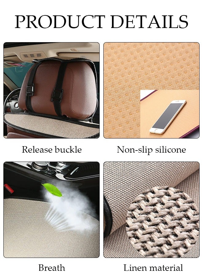 DUNISO 1 قطعة أغطية مقاعد السيارة الأمامية العالمية للفصول الأربعة قابلة للتنفس تلقائيًا، تتضمن وسادة واقية لمقعد السيارة الأمامي ووسادة قطنية ووسادة للرقبة متوافقة مع 95% من المركبات المناسبة للسيارات والشاحنات وسيارات الدفع الرباعي أو شاحنات النقل - Image 3