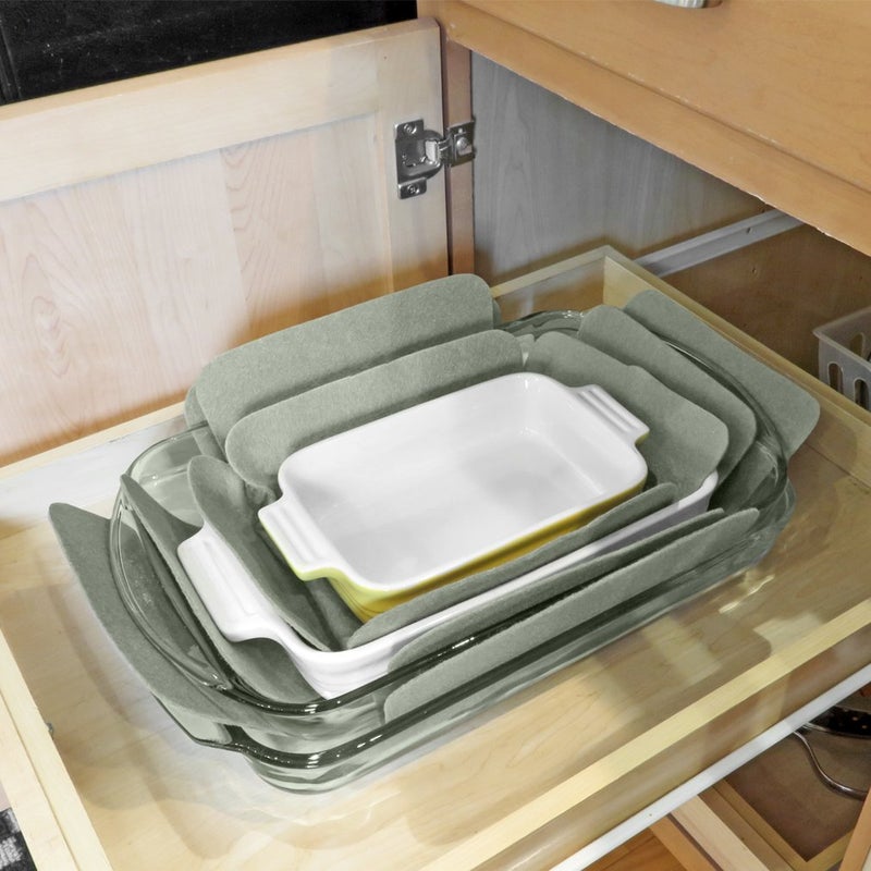 Evelots Bakeware/Cookware Scratch Protectors-Pots/Pan/Dish Dividers -Set of 6 - Two Large Sizes-Extra Thick Felt - Prevent Chips and Cracks When Stacking - Image 2
