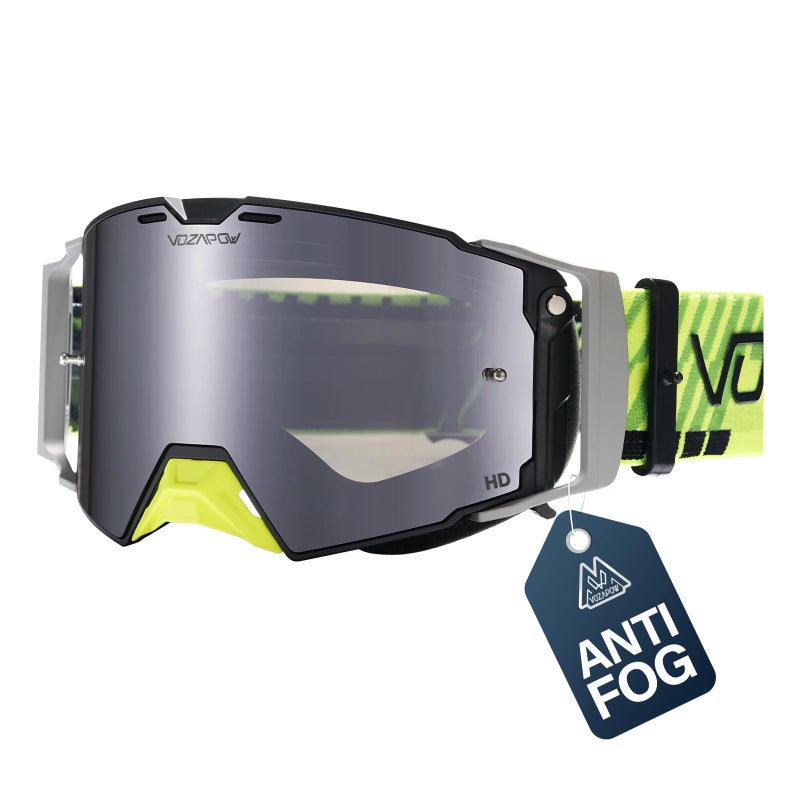 VOZAPOW Dirt Bike Goggles Over Glasses Anti-Fog, Motorcycle Protective Eyewear Motocross Goggles for Men Women - Image 1