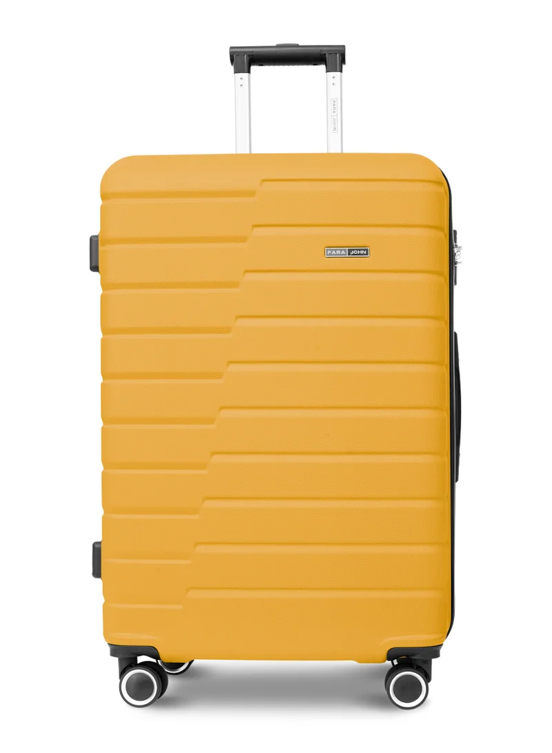 بارا جون Twinora 28-Inch Large ABS Hard Case Checked-In Luggage Trolley Bag – 30kg Capacity, 8 Spinner Wheels & Lock, Yellow