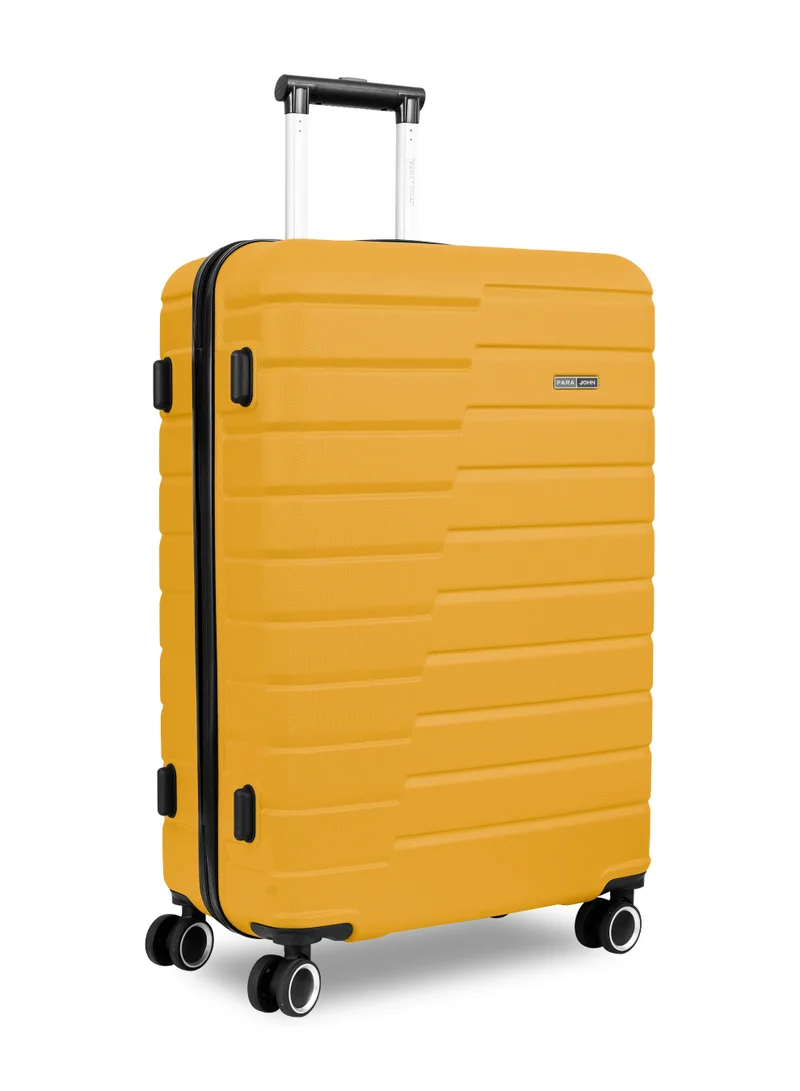 بارا جون Twinora 28-Inch Large ABS Hard Case Checked-In Luggage Trolley Bag – 30kg Capacity, 8 Spinner Wheels & Lock, Yellow