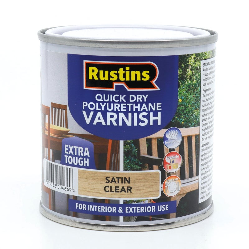 Rustins Quick Drying Polyurethane Satin Clear Varnish, 250ml (8.5 fl oz) - Image 5