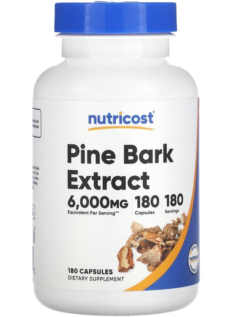 Nutricost مستخلص لحاء الصنوبر، 6,000 ملغ، 180 كبسولة